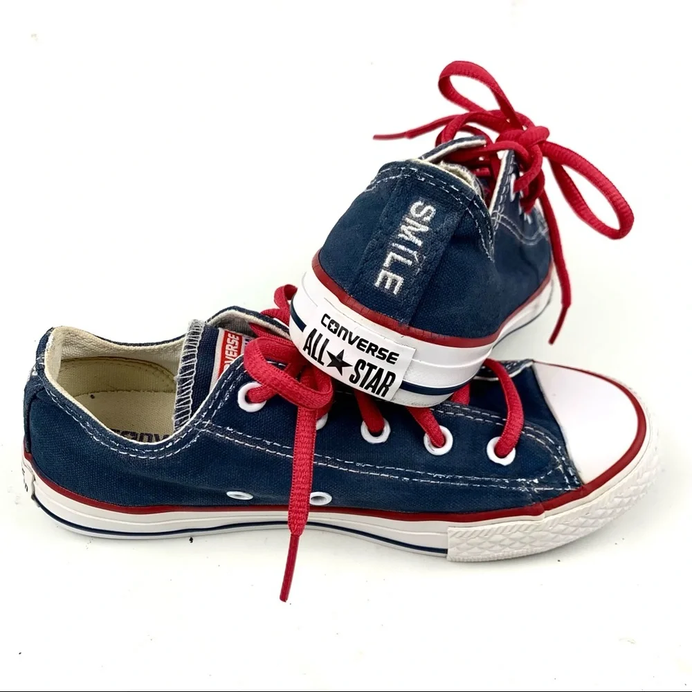 Converse All Star Kids Navy Low Top Sneakers Size 2